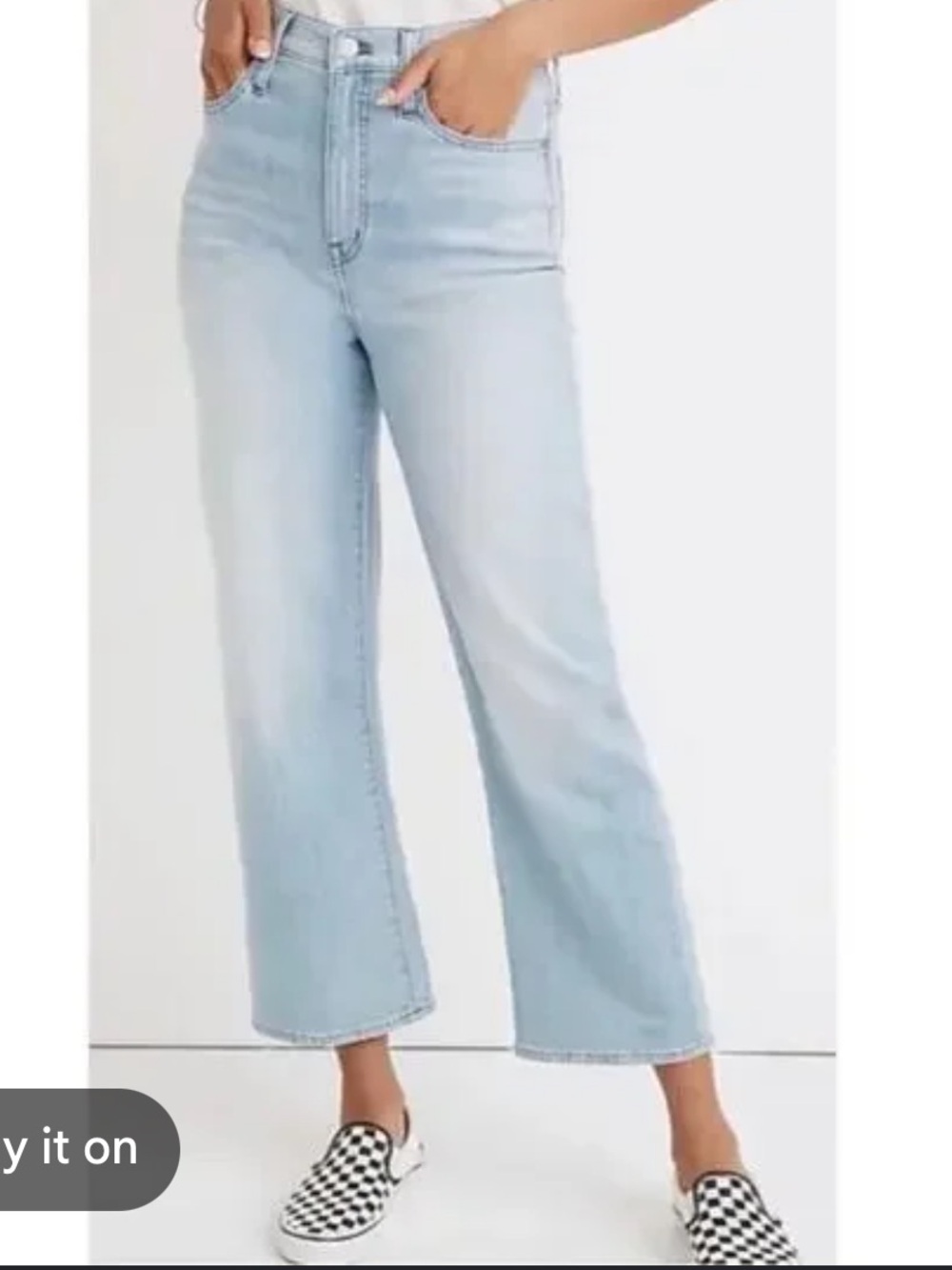 Madewell Jeans slim wide leg relaxed loose leg light wash high rise crop 27